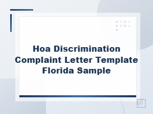 Hoa Discrimination Complaint Letter Template for Florida
