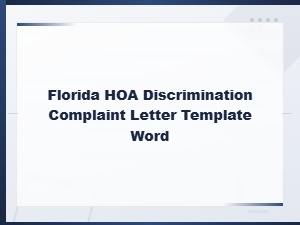 Florida Hoa Discrimination Complaint Letter Template