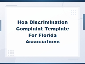 Florida Hoa Discrimination Complaint Letter Template