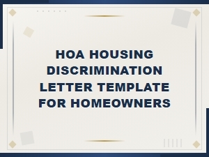 Hoa Discrimination Letter Template for Homeowners